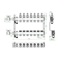 Oventrop Heizkreisverteiler Multidis SF, 7 Heizkreise 0-5l/min PN 6, Edelstahl, 14059... OVENTROP-1405957 4026755458978 (Abb. 1)