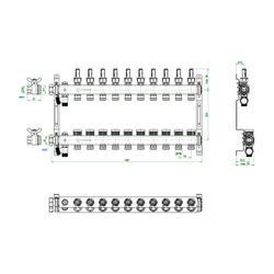 Oventrop Edelstahlverteiler Multidis SF, 10 Heizkreise, 0-5l/min, rostfreier Stahl, 1... OVENTROP-1405960 4026755459005 (Abb. 1)