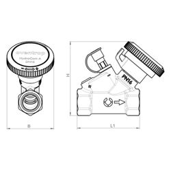 Oventrop Strangabsperrventil HydroCom A PN 16, DN 20 Rp 3/4" Innengewinde HydroPort, ... OVENTROP-1062726 4026755480351 (Abb. 1)