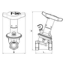 Oventrop HydroControl D Differenzdruckregler DN 40, PN 25, Rp1 1/2" Innengewinde, ent... OVENTROP-1064732 4026755479928 (Abb. 1)
