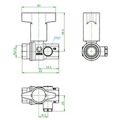 Oventrop Trinkwasserkugelhahn Optibal TW, DN 15, Rp 1/2" Innengewinde, PN 10, Messing... OVENTROP-1078804 4026755498042 (Abb. 1)