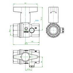 Oventrop Trinkwasserkugelhahn Optibal TW, DN 25, Rp 1" Innengewinde, PN 10, Messing b... OVENTROP-1078808 4026755498066 (Abb. 1)