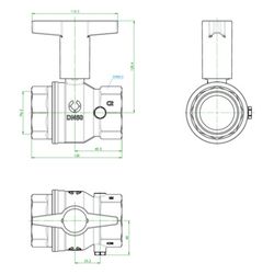Oventrop Trinkwasserkugelhahn Optibal TW, DN 50, Rp 2" Innengewinde, PN 10, gerade, M... OVENTROP-1078816 4026755498097 (Abb. 1)