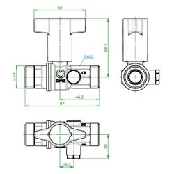 Oventrop Trinkwasserkugelhahn Optibal TW, DN 15, G 3/4" Außengewinde, PN 10, Messing ... OVENTROP-1078904 4026755498103 (Abb. 1)