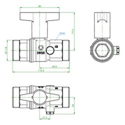 Oventrop Trinkwasserkugelhahn Optibal TW, DN 25, G 1 1/4" Außengewinde, PN 10, Messin... OVENTROP-1078908 4026755498134 (Abb. 1)