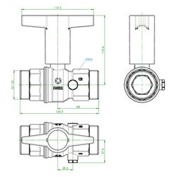 Oventrop Trinkwasserkugelhahn Optibal TW, DN 32, G 1 1/2" Außengewinde, PN 10, Messin... OVENTROP-1078910 4026755498141 (Abb. 1)