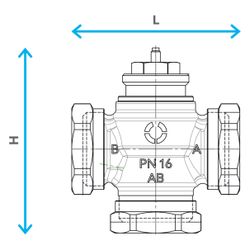 Oventrop Misch- und Verteilventil Tri CTZ, DN 32, PN 16, Kvs 7,8, Messing, 1131310... OVENTROP-1131310 4026755492507 (Abb. 1)