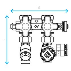 Oventrop Anschlussset Flypass 4TZ Cocon PICV 25, DN 25, PN 16, 400-2.500l/h, 1149557... OVENTROP-1149557 4026755490053 (Abb. 1)