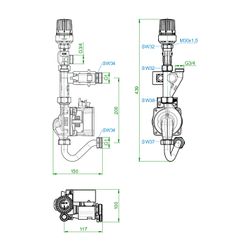 Oventrop Vorlauftemperaturregelmodul Flächenheizungen für Regudis W-HTE, mit Reguflow... OVENTROP-1344554 4026755496383 (Abb. 1)
