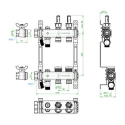 Oventrop Edelstahlverteiler Multidis SF, 2 Heizkreise, 0-5l/min, Edelstahl, 1405952... OVENTROP-1405952 4026755458923 (Abb. 1)