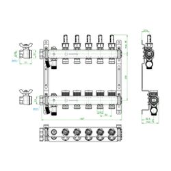 Oventrop Edelstahlverteiler Multidis SF, 5 Heizkreise, 0-5l/min, rostfreier Stahl, 14... OVENTROP-1405955 4026755458954 (Abb. 1)