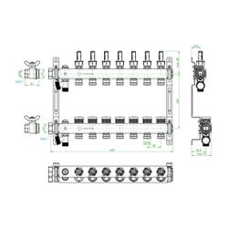 Oventrop Heizkreisverteiler Multidis SF, 7 Heizkreise 0-5l/min PN 6, Edelstahl, 14059... OVENTROP-1405957 4026755458978 (Abb. 1)