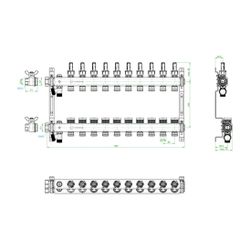 Oventrop Edelstahlverteiler Multidis SF, 10 Heizkreise, 0-5l/min, rostfreier Stahl, 1... OVENTROP-1405960 4026755459005 (Abb. 1)