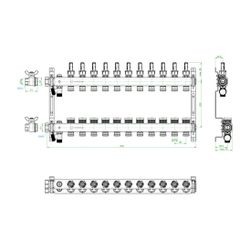 Oventrop Edelstahlverteiler Multidis SF, 11 Heizkreise, 0-5l/min, rostfreier Stahl, 1... OVENTROP-1405961 4026755459012 (Abb. 1)