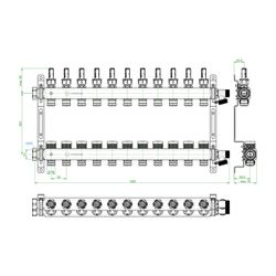 Oventrop Multidis SF Edelstahl-Verteiler 1 für 11 Heizkreise, 0-5 l/min... OVENTROP-1406361 4026755440522 (Abb. 1)