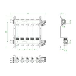 Oventrop Edelstahl-Verteiler 5 Kreise mit integr. Reguliereinsatz... OVENTROP-1406555 4026755450347 (Abb. 1)