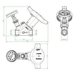 Oventrop Statisches Zirkulationsventil Aquastrom C, DN 15, Rp 1/2", PN 16, mit Wärmed... OVENTROP-4204104 4026755498912 (Abb. 1)