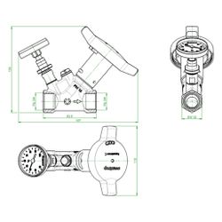 Oventrop Statisches Zirkulationsventil Aquastrom C, DN 20, Rp 3/4", PN 16, mit Wärmed... OVENTROP-4204106 4026755498929 (Abb. 1)