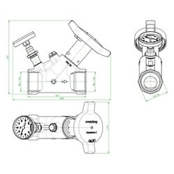 Oventrop Statisches Zirkulationsventil Aquastrom C, DN 32, Rp 1 1/4", PN 16, mit Wärm... OVENTROP-4204110 4026755498943 (Abb. 1)