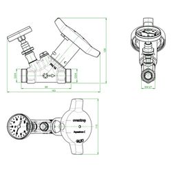 Oventrop Statisches Zirkulationsventil Aquastrom C, DN 15, G 3/4", PN 16, ohne Wärmed... OVENTROP-4204204 4026755501520 (Abb. 1)
