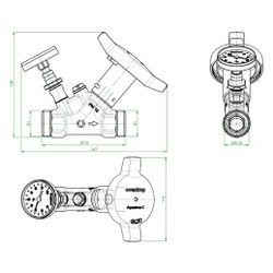 Oventrop Statisches Zirkulationsventil Aquastrom C, DN 20, G 1", PN 16, ohne Wärmedäm... OVENTROP-4204206 4026755501537 (Abb. 1)