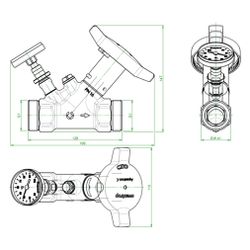 Oventrop Statisches Zirkulationsventil Aquastrom C, DN 25, G 1 1/4", PN 16, mit Therm... OVENTROP-4204208 4026755501544 (Abb. 1)