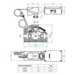 Oventrop Elektronisches Zirkulationsventil Aquastrom TD, DN 20, Rp 3/4", mit FM-CW K ... OVENTROP-4205006 4026755495607 (Abb. 1)