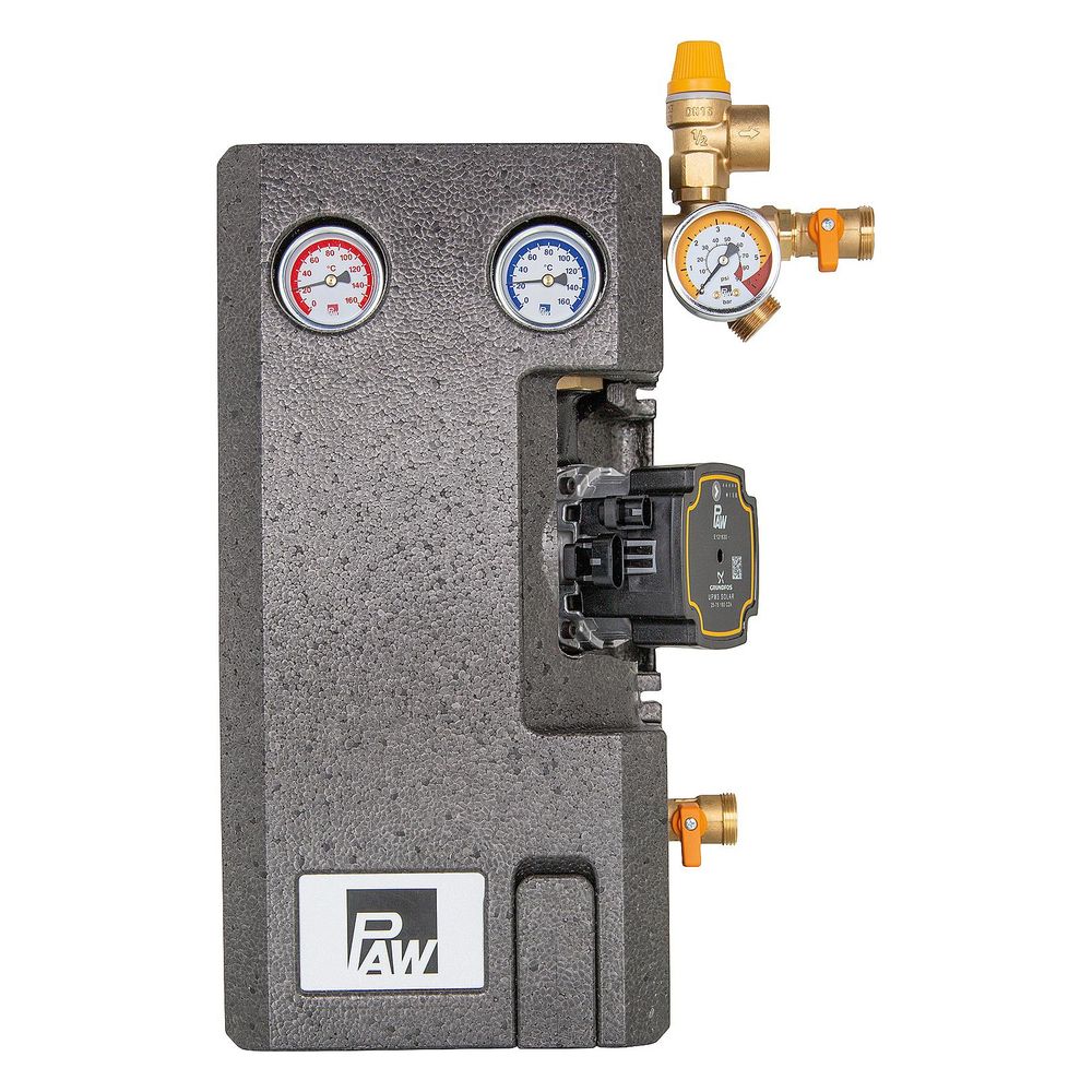 PAW Solarstation SolarBloC maxi Basic DN25, 2-Strang, Grundfos UPM3 Solar 25-75, Messing... PAW-607052GP8 4251401506097 (Abb. 2)