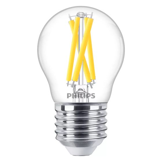 Philips LED-Lampe MASTER P45, 3,4W, 470lm, 2200K, E27, Glas, Klar