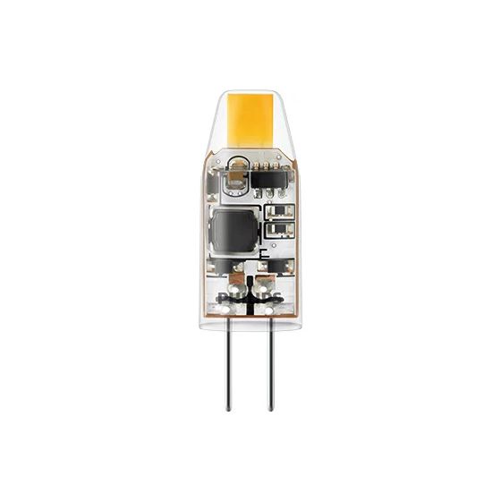 Philips LED-Kapsel CorePro G4 1W 100lm 2700K, 10x30mm, Klarer Kunststoff, Weiß