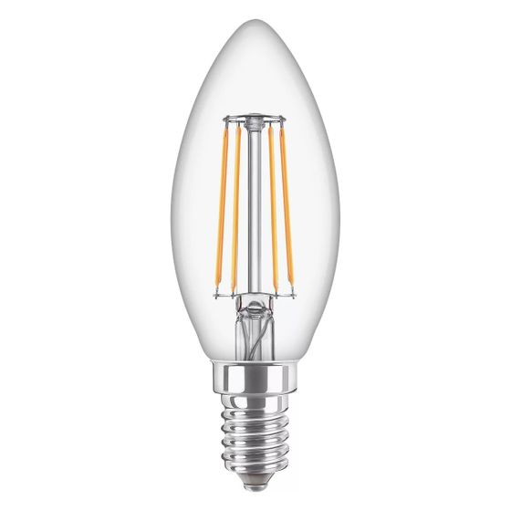 Philips LED-Kerze CorePro B35, 4,3W 470lm 2700K E14, Glas, Klar
