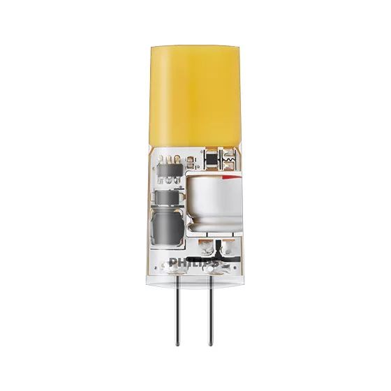Philips LED-Kapsel CorePro LEDcapsuleLV G4, 2,4W, 300 lm, 2700 K, 12x38mm, Klarer Kunststoff, Weiß