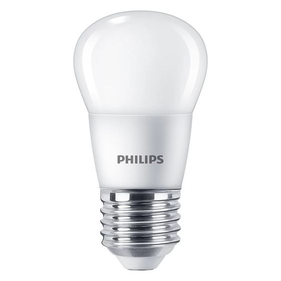 Philips LED-Lampe CorePro P45, 2,8W 250lm 2700K E27, Kunststoff, Weiß