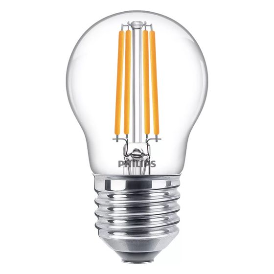 Philips LED-Lampe CorePro P45, 6,5W 806lm E27 2700K, Glas, Klar
