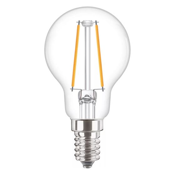 Philips LED-Lampe CorePro P45 E14 2W 250lm 2700K, 2W, Glas, Weiß, 34774800