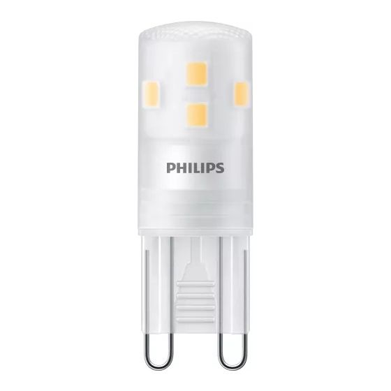 Philips LED-Stiftsockellampe CorePro G9 1,9W 220lm 2700K, 14x43mm, Kunststoff, Weiß