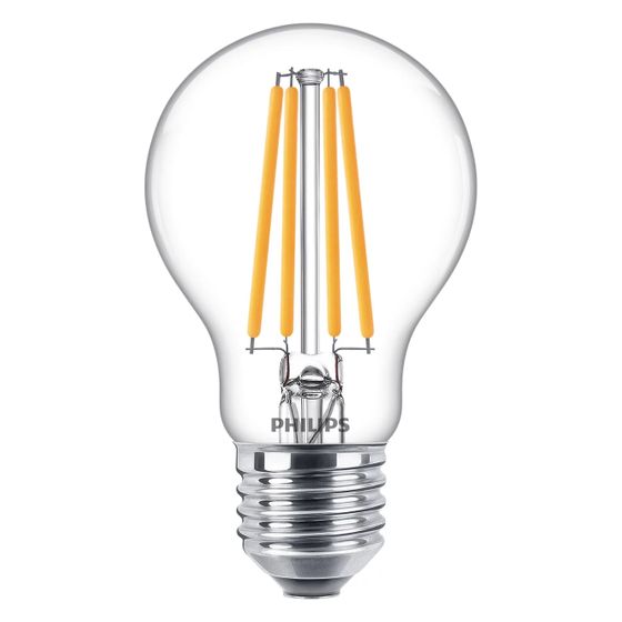 Philips LED-Lampe CorePro A60, 10,5W 1.521lm 2700K E27, Glas, Weiß
