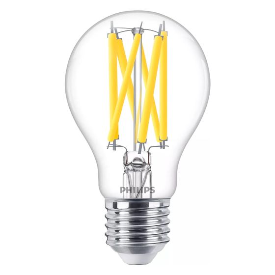 Philips LED-Lampe MAS LEDBulbDT10.5 E27 A60, 10,5W 1521lm 2200K, Glas, Weiß