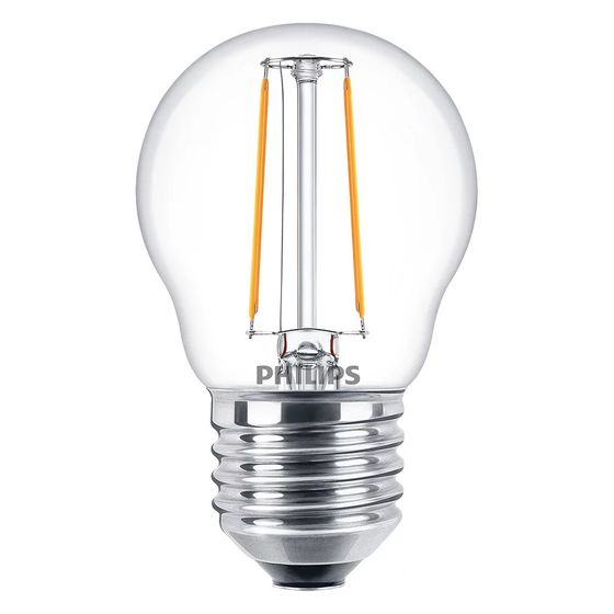 Philips LED-Lampe CorePro P45 E27 2W 250lm 2700K, 2W, Glas, Weiß