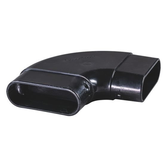 Pluggit Bogen seitlich, 90 Grad, 164x104x48mm, ABS, Schwarz, BS090-150