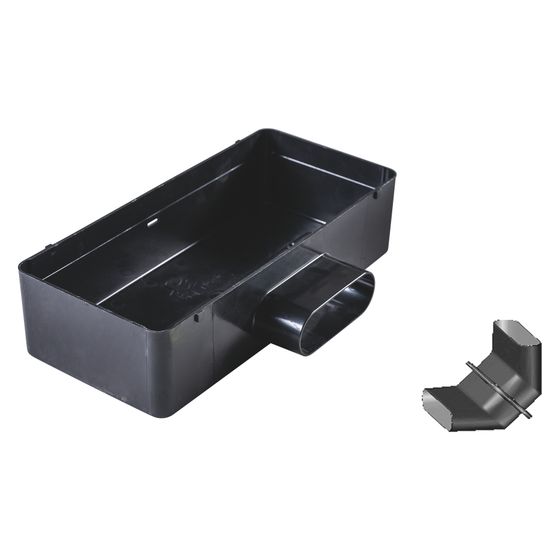 Pluggit Luftauslassset, PK200, 304x140x75mm, Schwarz, PL230D
