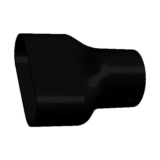 Pluggit Kanalanschluss, PL180 auf PKR75, 158mm, ABS, Schwarz, KA75-152