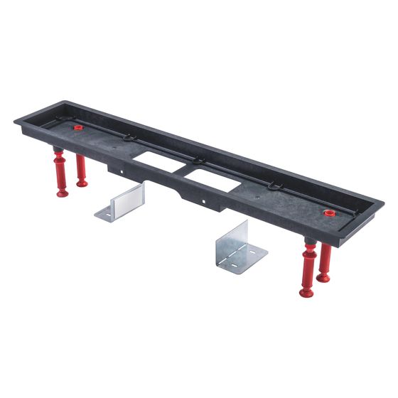 Pluggit Design-Bodenwanne PluggLine, 888x175x111-217mm, Kunststoff, Schwarz, PL200-1