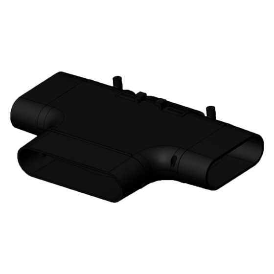 Pluggit T-Stück für PK150 / PK200, 185,6x286,4x50mm, ABS, Schwarz, TS150-200-150
