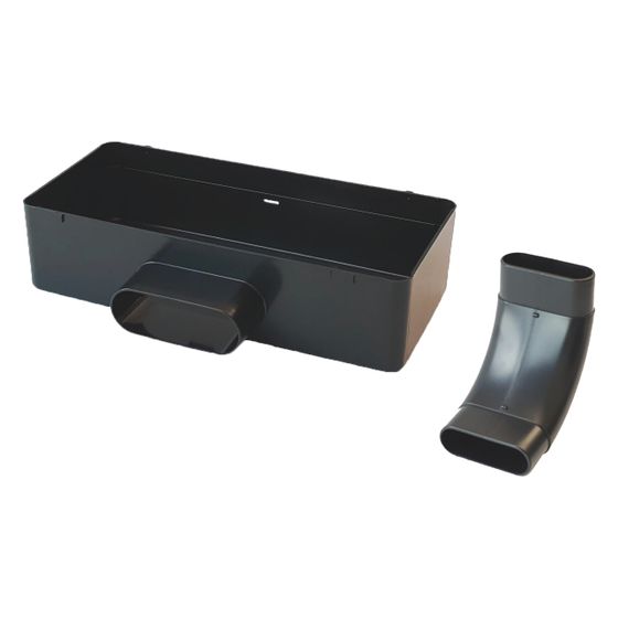 Pluggit Wandeinbau-Luftauslassset PK150, 304x140x75mm, ABS, Schwarz, PL180W