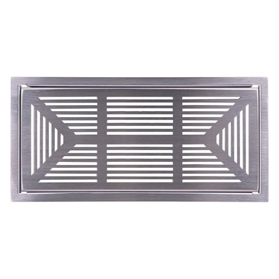Pluggit Abdeckgitter Design Square, 329x165x1,5mm, Edelstahl gebürstet, PL126
