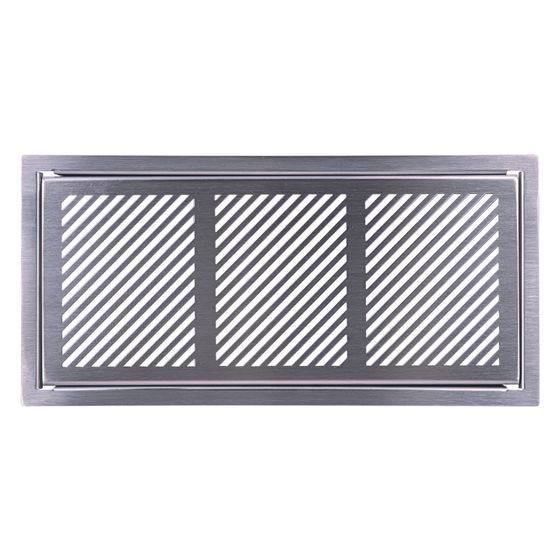 Pluggit Abdeckgitter Design Bar, 329x165x1,5mm, Edelstahl, PL127