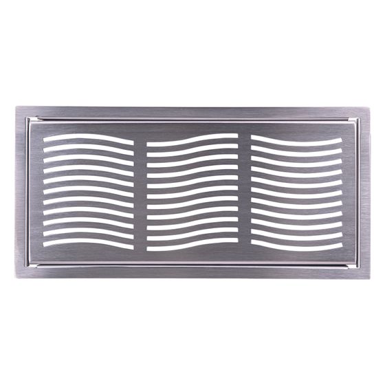 Pluggit Abdeckgitter, Design Wave, 329x165x1,5mm, Edelstahl, PL128