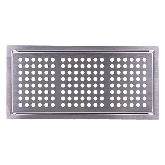 Pluggit Abdeckgitter Design Circle, 329x165x1,5mm, Edelstahl gebürstet, PL129