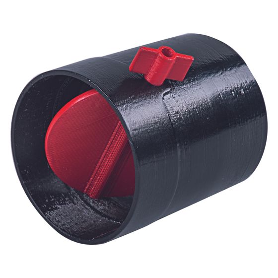 Pluggit Rundrohrventil PluggFlex PKR75, 117x102mm, Kunststoff, Schwarz, RD75